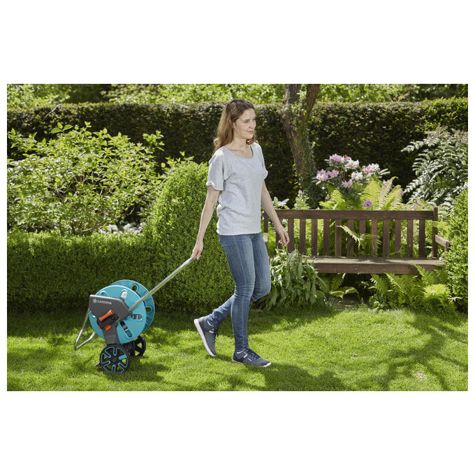 Gardena G18510-20 CleverRoll M Carrello Avvolgitubo capacita' 60 m tubo 1-2'' telaio regolabile arresto antigoccia protezione antigelo