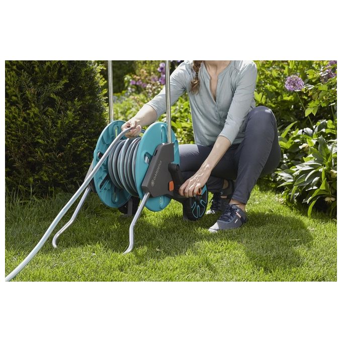 Gardena G18510-20 CleverRoll M Carrello Avvolgitubo capacita' 60 m tubo 1-2'' telaio regolabile arresto antigoccia protezione antigelo