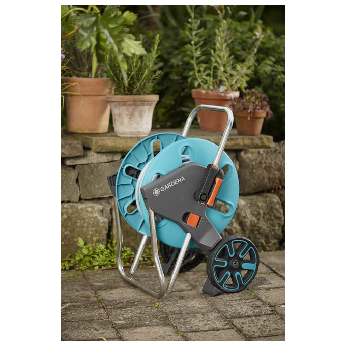 Gardena G18510-20 CleverRoll M Carrello Avvolgitubo capacita' 60 m tubo 1-2'' telaio regolabile arresto antigoccia protezione antigelo