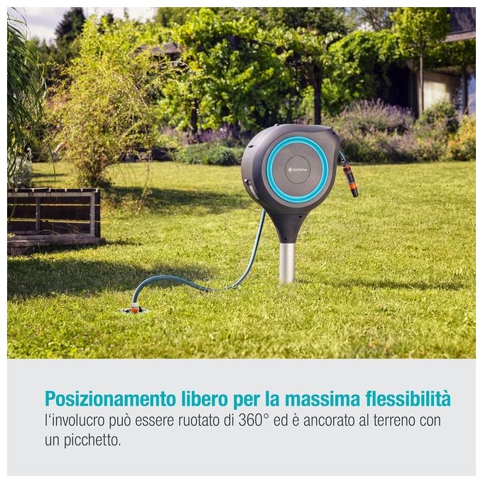 Gardena Avvolgitubo da Giardino RollUp M Turchese 20mt