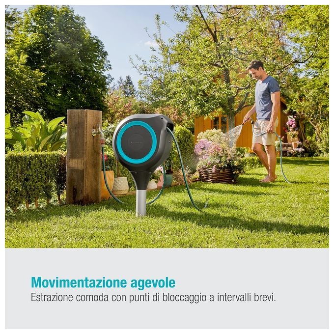 Gardena Avvolgitubo da Giardino RollUp M Turchese 20mt