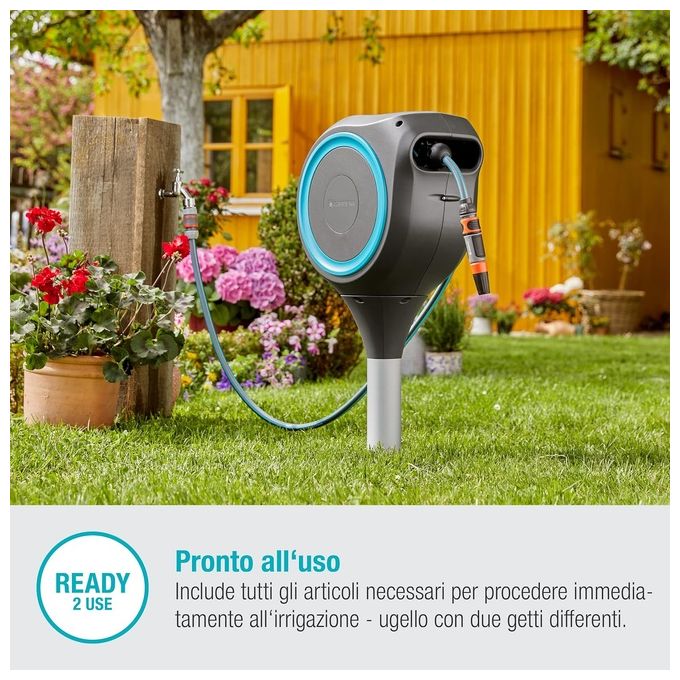 Gardena Avvolgitubo da Giardino RollUp M Turchese 20mt