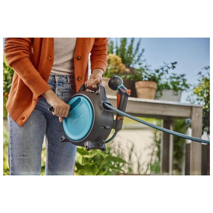 GARDENA Avvolgitubo Portatile Move, con tubo da 10 m