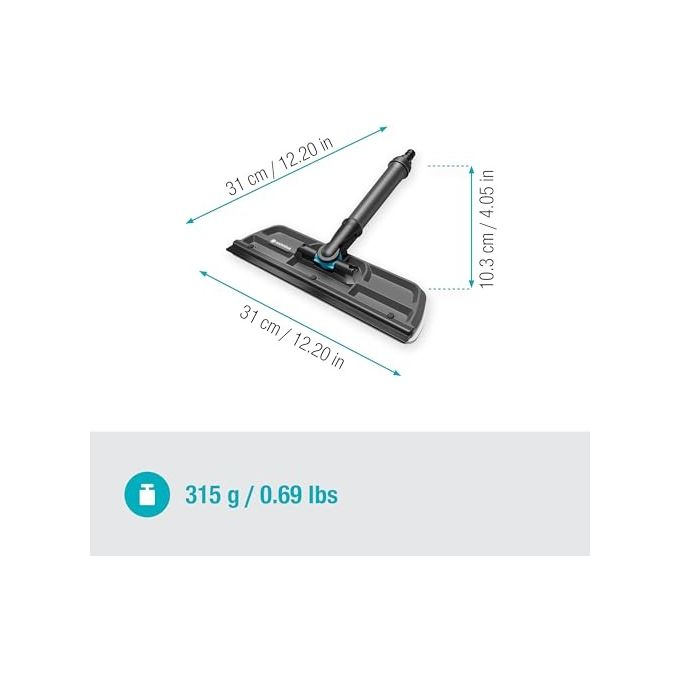Gardena 18808-20 Cleansystem Tergivetro ad Acqua 31 cm Panno Microfibra Spatola Gomma Snodo 360°