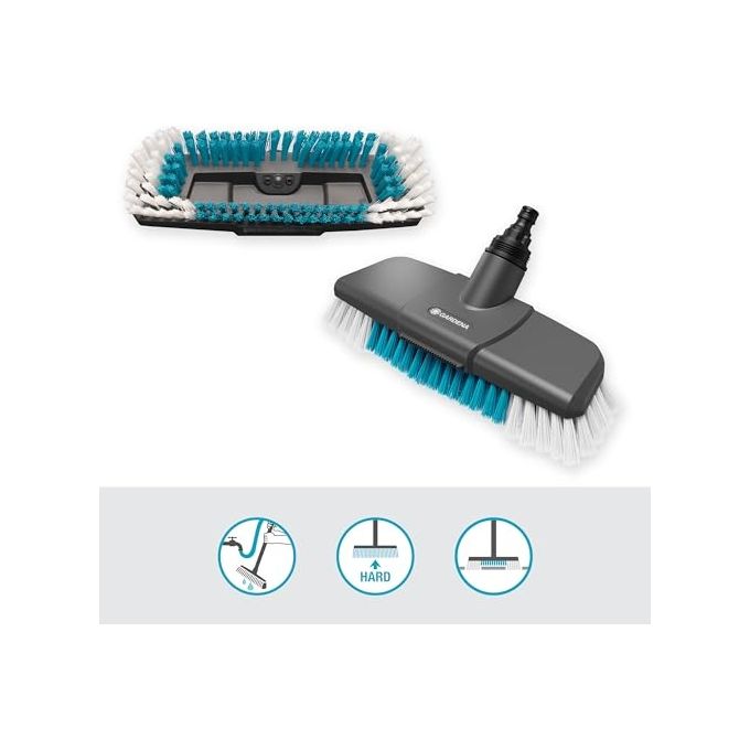 Gardena 18816-20 Cleansystem Hard Idrospazzola per Superfici Grandi setole dure colore Nero Blu Bianco