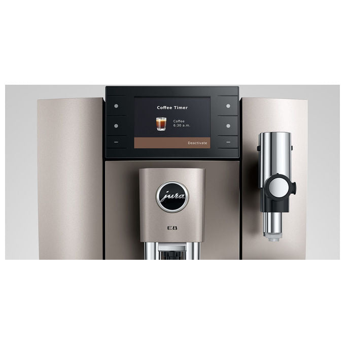 Jura E8 macchina da caffe' automatica, Midnight Silver, 27 specialita', display 3.5'', Wi-Fi, macinino P.A.G.2