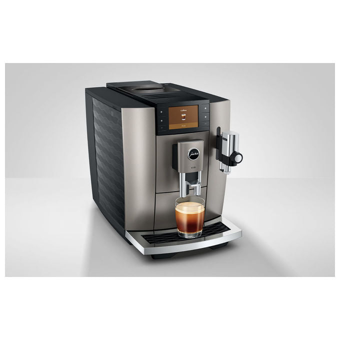 Jura E8 macchina da caffe' automatica, Midnight Silver, 27 specialita', display 3.5'', Wi-Fi, macinino P.A.G.2