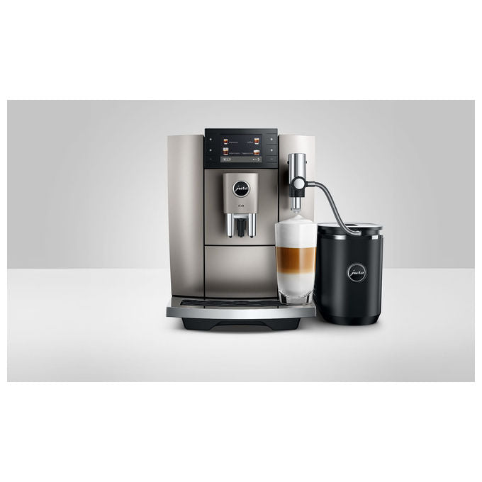 Jura E8 macchina da caffe' automatica, Midnight Silver, 27 specialita', display 3.5'', Wi-Fi, macinino P.A.G.2
