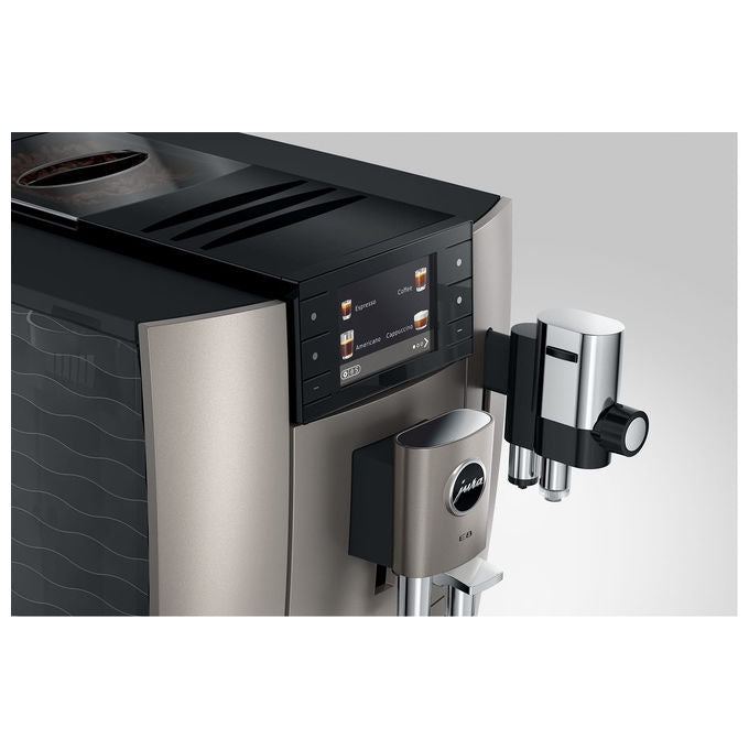 Jura E8 macchina da caffe' automatica, Midnight Silver, 27 specialita', display 3.5'', Wi-Fi, macinino P.A.G.2