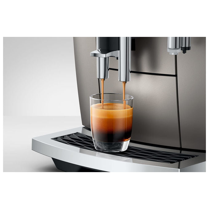 Jura E8 macchina da caffe' automatica, Midnight Silver, 27 specialita', display 3.5'', Wi-Fi, macinino P.A.G.2