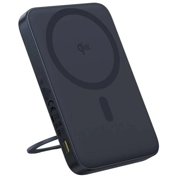 Baseus P10076802123-00 PicoGo Qi2 Power Bank Magnetico 5000mAh 20W USB-C con Supporto Rotante colore Nero