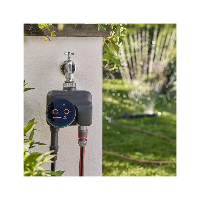 Gardena 19034-20 Dual Smart Timer Regolatore d'Acqua Intelligente Wireless Bluetooth 3 batterie AA 1,5 V colore Nero