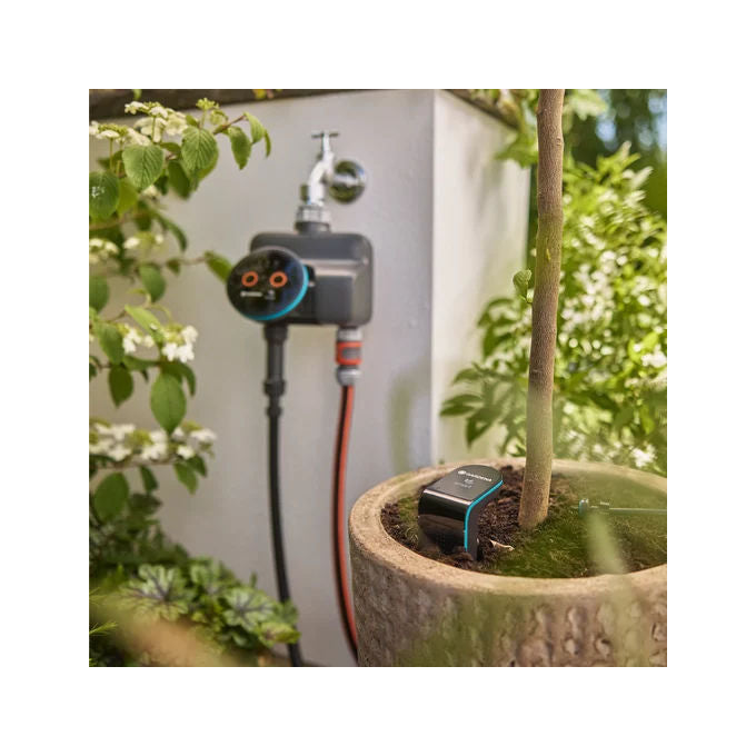 Gardena 19034-20 Dual Smart Timer Regolatore d'Acqua Intelligente Wireless Bluetooth 3 batterie AA 1,5 V colore Nero