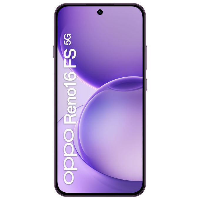 Oppo RENO16 FS 5G Smartphone Display AMOLED Bluetooth 5.4 con Cover Magnetica colore Purple Black