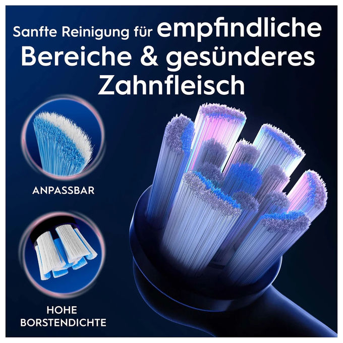 Oral-B 194631 testina per spazzolino 4 pz Periodo sostituzione 3 mesi colore Nero