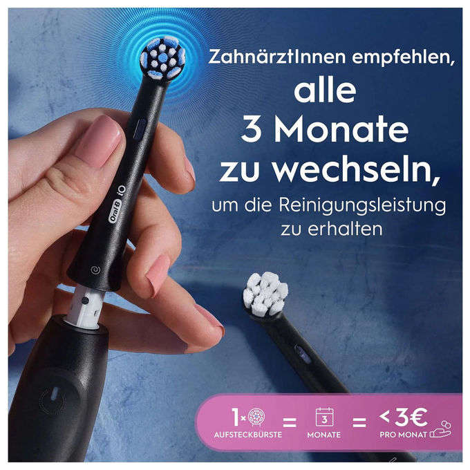 Oral-B 194631 testina per spazzolino 4 pz Periodo sostituzione 3 mesi colore Nero