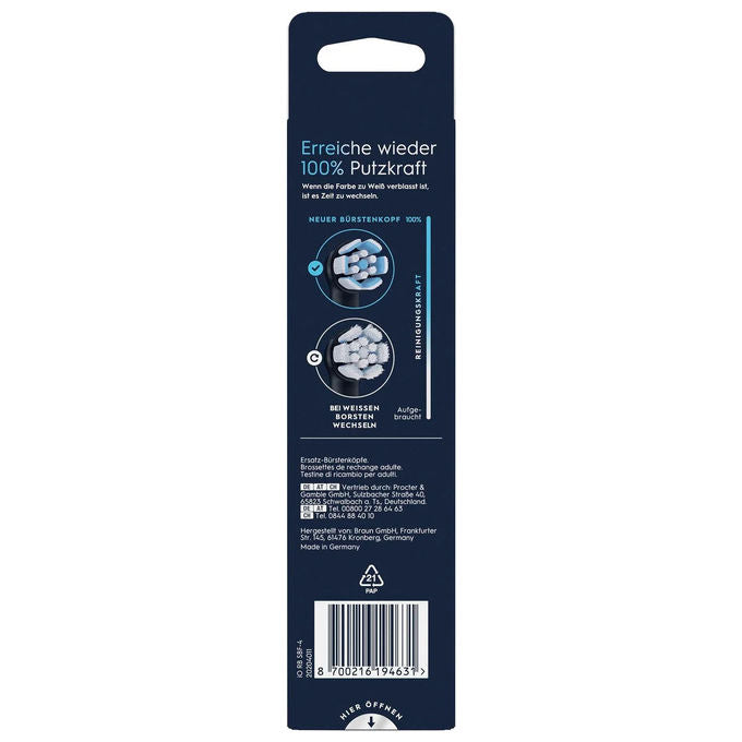 Oral-B 194631 testina per spazzolino 4 pz Periodo sostituzione 3 mesi colore Nero