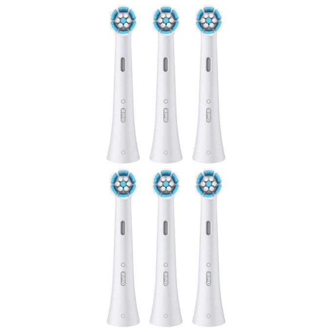 Oral-B 8700216194679 iO Aufsteckbürsten Sanfte Reinigung 6 Stück mit 4000 weichen Borsten und Farbwechselanzeige colore Bianco