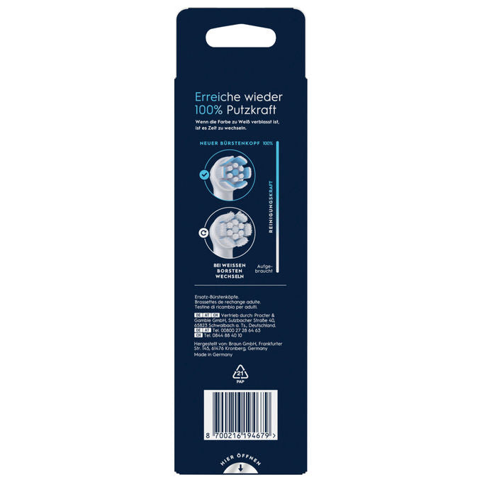 Oral-B 8700216194679 iO Aufsteckbürsten Sanfte Reinigung 6 Stück mit 4000 weichen Borsten und Farbwechselanzeige colore Bianco