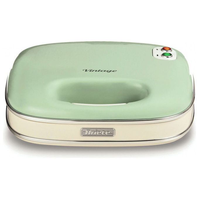 Ariete 1963-04 Sandwich Maker Vintage Piastra per Toast e Panini 750W piastre antiaderenti colore Verde