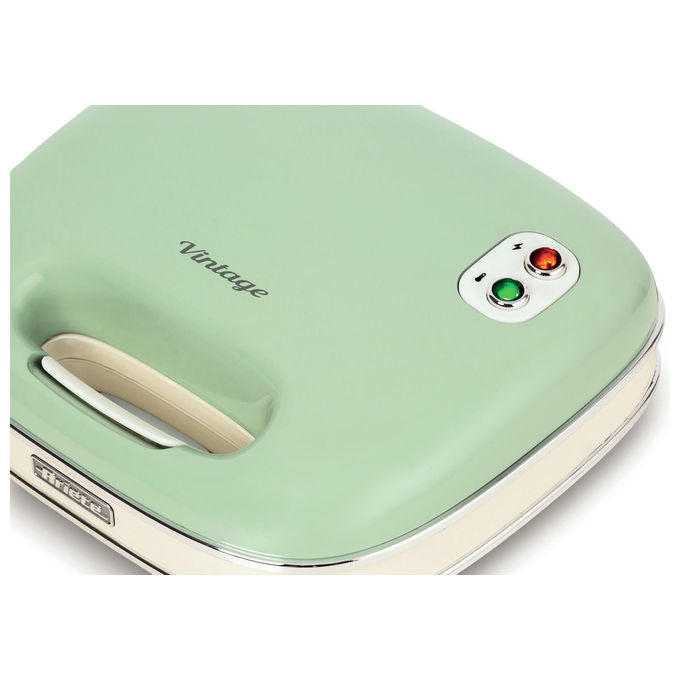 Ariete 1963-04 Sandwich Maker Vintage Piastra per Toast e Panini 750W piastre antiaderenti colore Verde