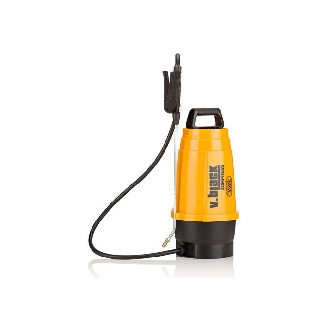 ORIGINALE VOLPI 19KPR V.Black Kompress Pompa manuale a pre-compressione 6 Lt serbatoio in polipropilene lancia in alluminio 40 cm pressione 2,5 bar colore Nero