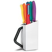 Victorinox 6.7126.6C1 Swiss Classic Ceppo Coltelli da Cucina 6 Pezzi con Codice Colore Acciaio Inox e Manici Colorati colore Bianco