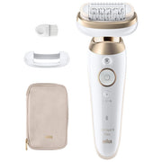 Braun 9-011 Silk-épil 9 Flex Epilatore a pinzette Wet and Dry 40 Pinzette MicroGrip 2 velocita' autonomia 50 min colore Bianco Oro