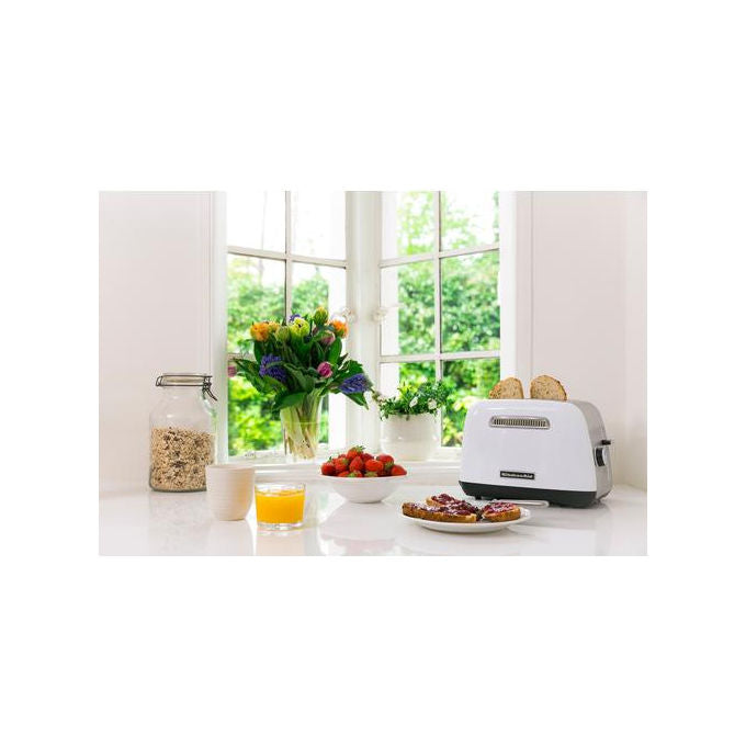 KitchenAid 5413184400422 Classic II Tostapane 2 Fette 5 Livelli Doratura Acciaio Inox Bianco colore Bianco
