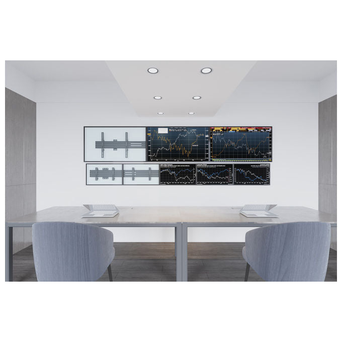 Multibrackets 7000 Supporto per Display Espositivi 2x 68 6 81 3 Pollici VESA 75x75 200x200 Fino a 30 Kg Colore Nero