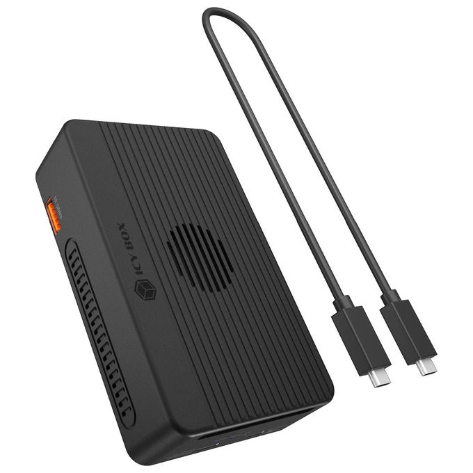 ICY BOX 61203 Heart RAID 2818 Docking Station per 2x SSD M.2 NVMe USB4 40 Gbps PD 100W HDMI 8K colore Nero