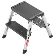 Hailo D70 Master Scala Pieghevole in Alluminio 2 x 2 Gradini Altezza Piattaforma 400 mm Portata 150 Kg Peso 2,8 kg colore Argento