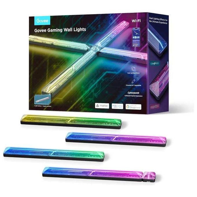 Govee H6063 Gaming Wall Light RGBIC Smart con App Alexa Google Assistant Matter 45x37x3 cm colore RGBIC