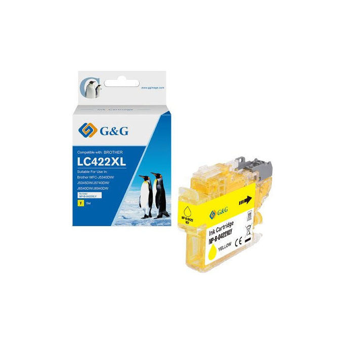 GandG, Cartuccia Inchiostro Compatibile, Giallo, Sostituisce Brother LC-422XLY, 1500 Pagine
