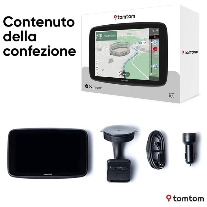 TomTom, Go Superior 7, Navigatore Satellitare, Auto e Camion, Nero