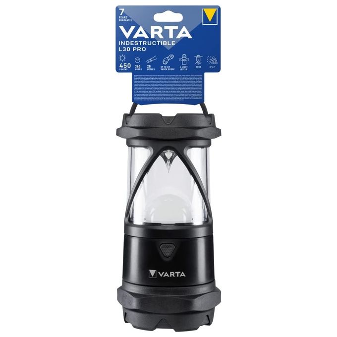Varta Indestructible L30 Pro Nero-Trasparente Torcia a Mano Led