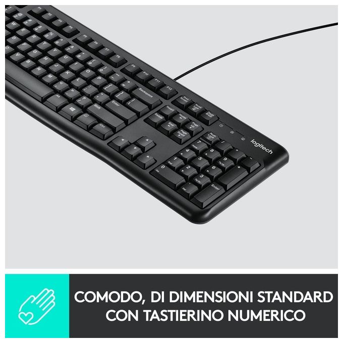 Logitech tastiera retail k120 usb nera