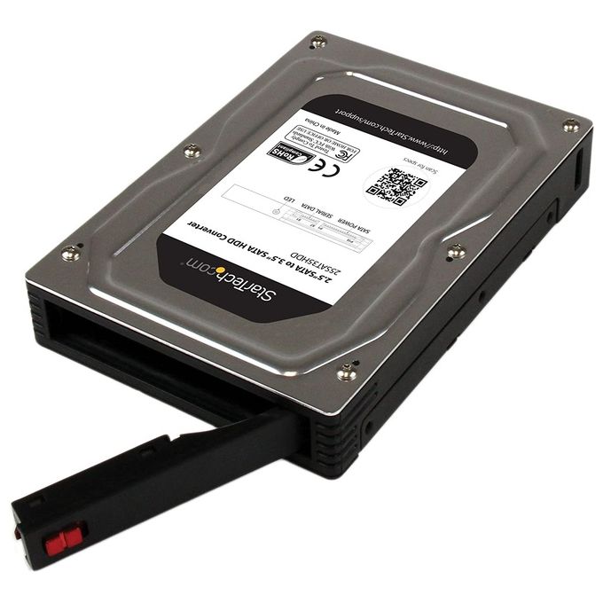 StarTech Box esterno adattatore per dischi rigidi SATA da 2,5'' a 3,5 in alluminio con altezza massima SSD - HDD di 12,5 mm