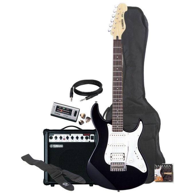 Yamaha EG112GP Set di Chitarra Elettrica Nero e Bianco con Corpo in Legno e Accessori Inclusi per Iniziare a Suonare Subito