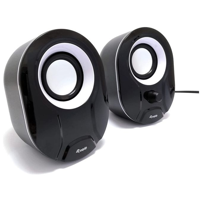 Equip 245333 Mini Casse PC USB 2.0 Stereo 2.0 6W Jack 3.5mm colore Nero