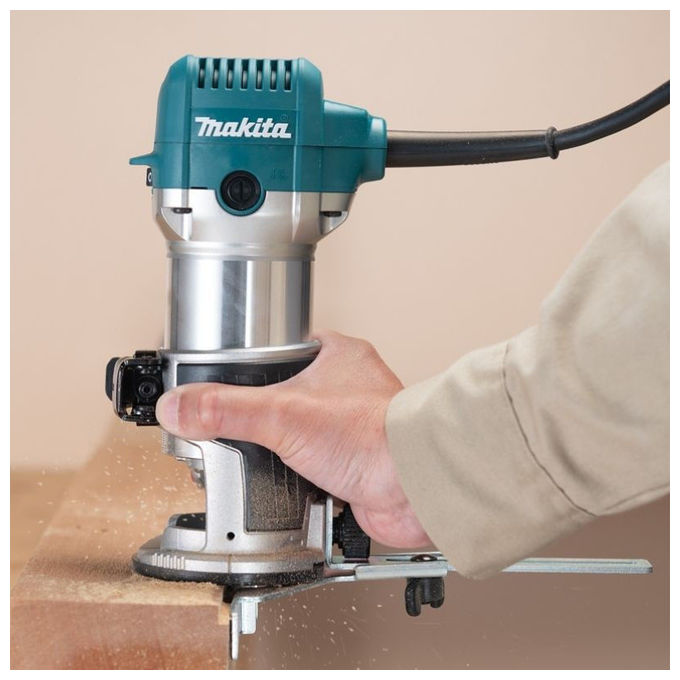 Makita RT0702C Fresatrice Elettrica 710W Velocita' Variabile 10000 34000 rpm Pinza 6 8 mm colore Verde Grigio