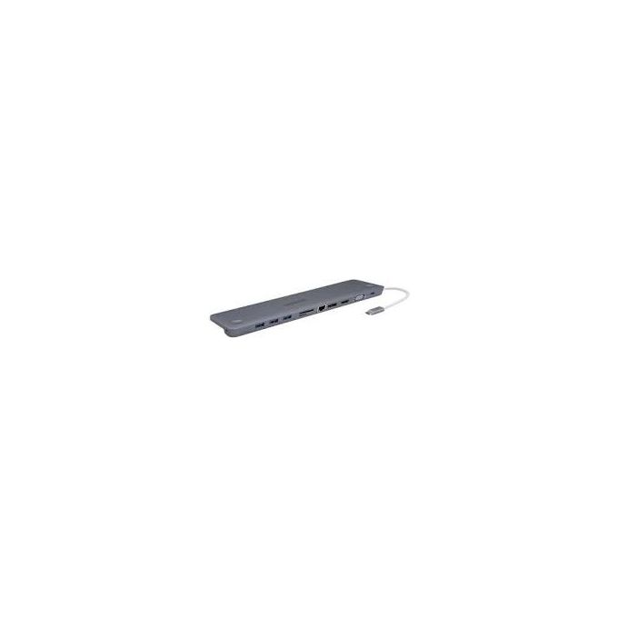 Mediacom MD-C322 Docking Station USB 3.2 Gen 1 Type-C con Hub 2 Porte USB 3.2 Gen 1 Type-A HDMI VGA DisplayPort Rete Gigabit 1000 Mbit-s Lettore Schede SD MicroSD MMC colore Grigio