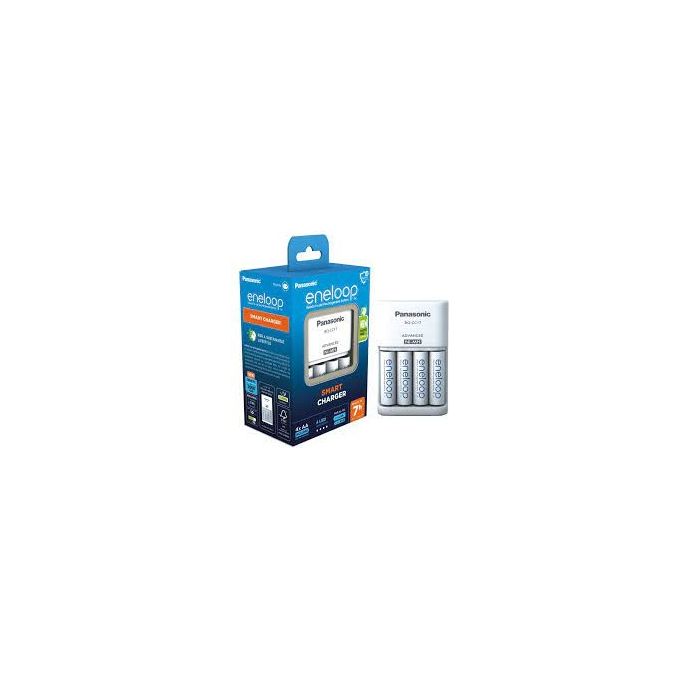 Eneloop BQ-CC17 Caricabatterie Smart per Batterie AA AAA NiMH Include 4 Batterie AA 2000 mAh Ricarica 7 Ore colore Nero