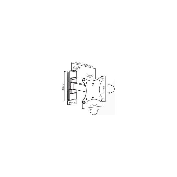 G.b.s. Elettronica Supporto Elb-1023-2  2 Snodi per Tv 10-23'' Max 20Kg Vesa 50-100