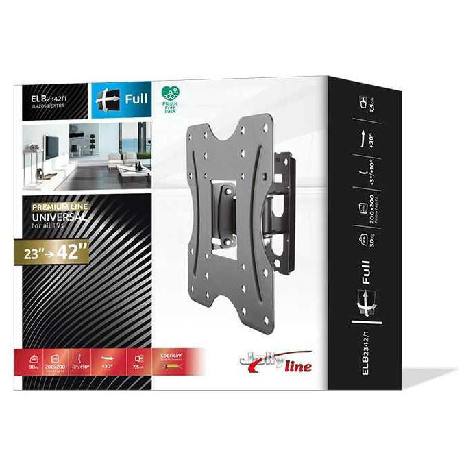 G.b.s. Elettronica Supporto Elb-2342-1 per Tv 23-42'' Max 30Kg Vesa 100-200 1 Snodo Orientabile