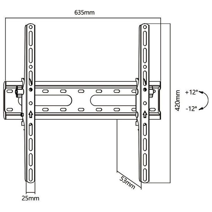 G.b.s. Elettronica Supporto Elb-3280-tilt per Flat-Tv 32''-80'' 45Kg Tilt --12° 53mm Spessore