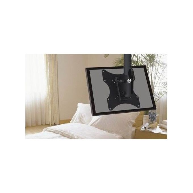 NuovaVideosuono LCD50 Supporto TV da Soffitto orientabile fino a 55'' VESA 100x100 400x400 mm 50 Kg inclinazione 0 25° colore Nero