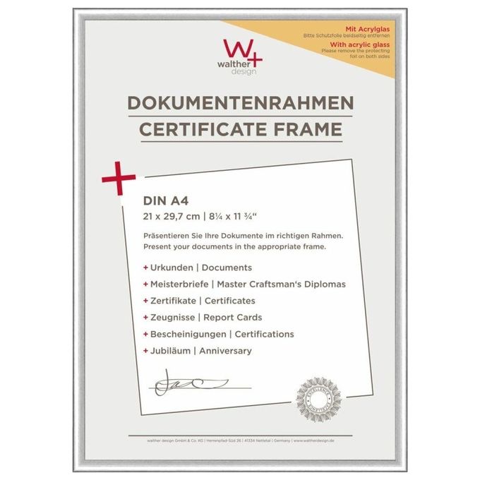 Walther KVX130S Album Fotografico New Lifestyle 21x29.7cm Plastica-Vetro Acrilico Argento