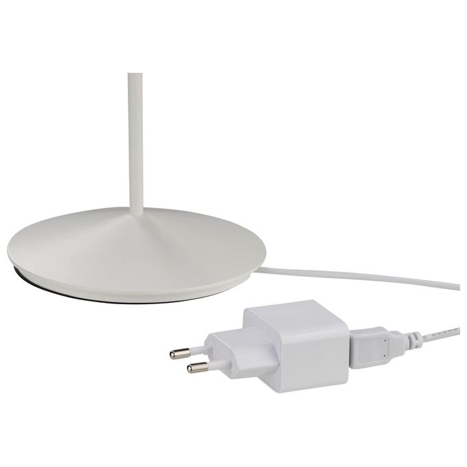 AB+ 9101317004 ab+ by Abert Logo Lampada da Tavolo Portatile Ricaricabile Dimmerabile IP54 in Alluminio 230 lm 370 mm colore Bianco