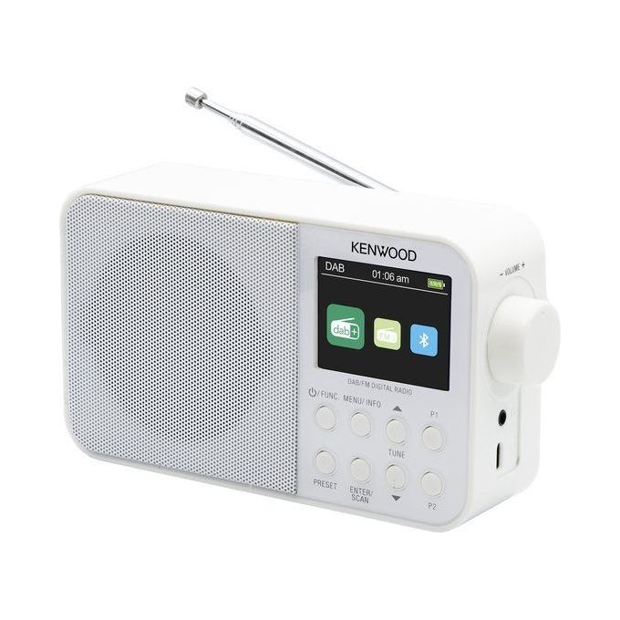 Kenwood CR-M30DAB-W Radio Portatile Digitale DAB DAB+ FM Bluetooth 5.0 3,2 W Batteria 2000 mAh colore Bianco